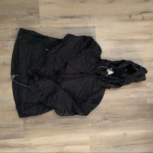 Free People Black Packable Windbreaker Jacket Size Medium